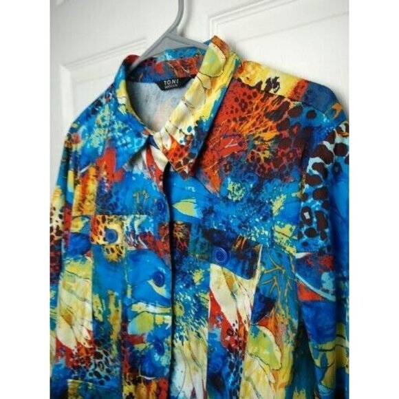 TONI Morgan Women's Long Sleeve Collared Front Button Shacket. Size L - Picture 2 of 15